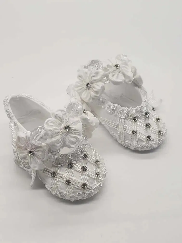 037 - Baptism Shoes - White