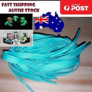 4pcs BLUE 120cm 47" Glow In The Dark Shoelaces Sports Sneaker Shoe Laces