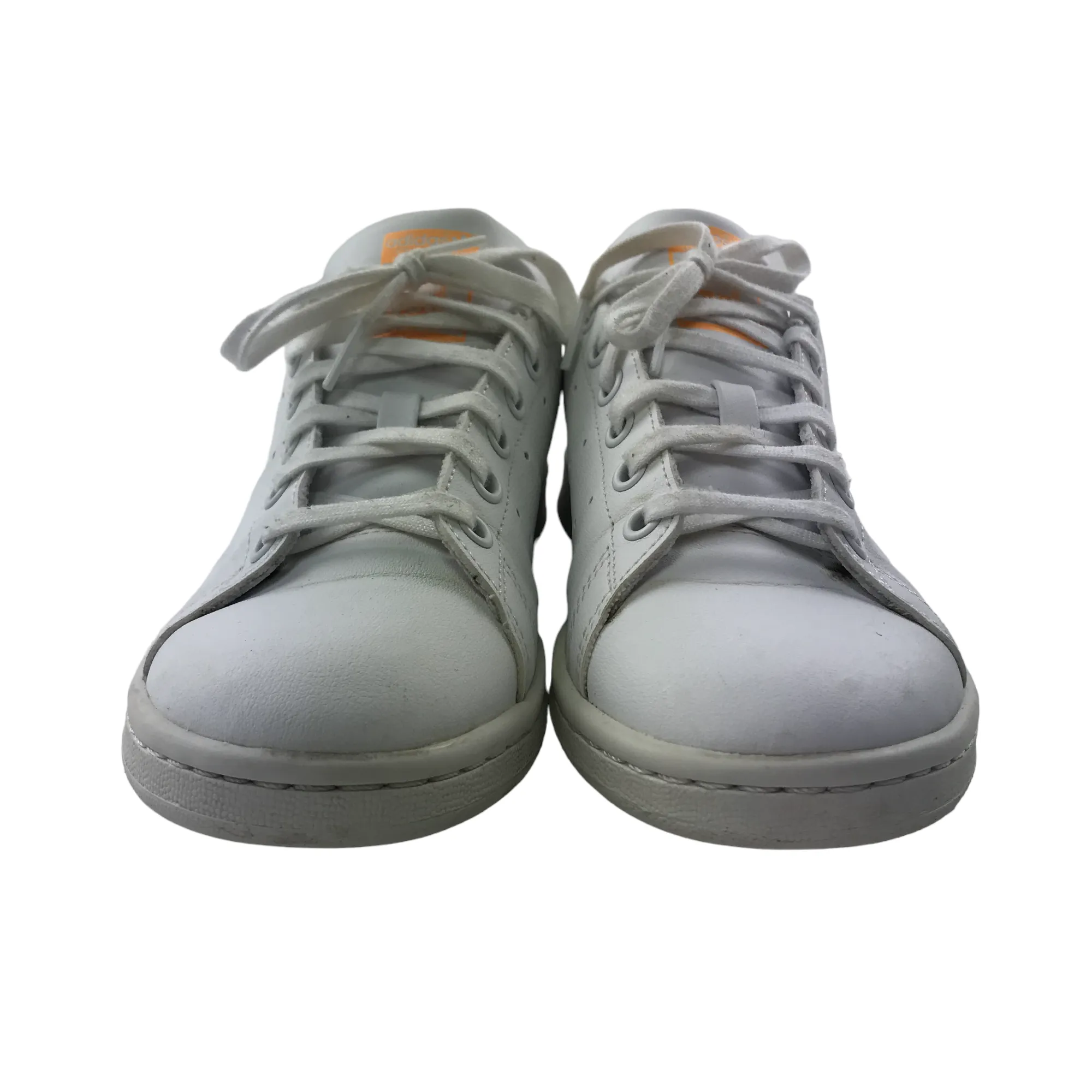 Adidas Stan Smith White and Orange Trainers Shoe Size 4.5