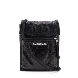Balenciaga Black Agneau Explorer Crossbody Pouch