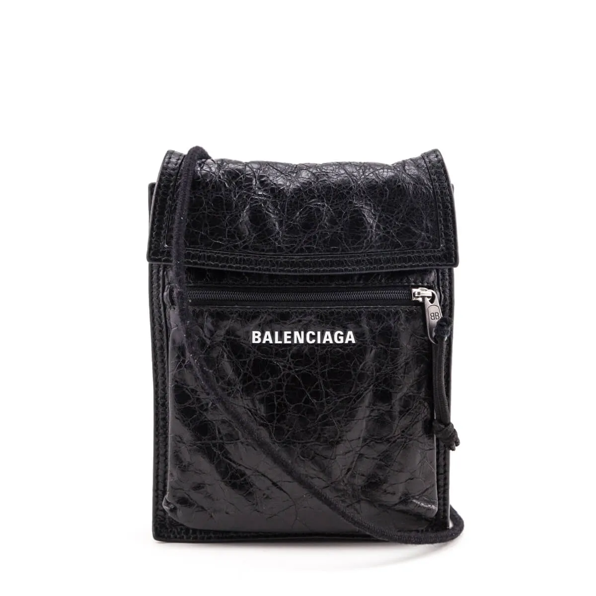 Balenciaga Black Agneau Explorer Crossbody Pouch