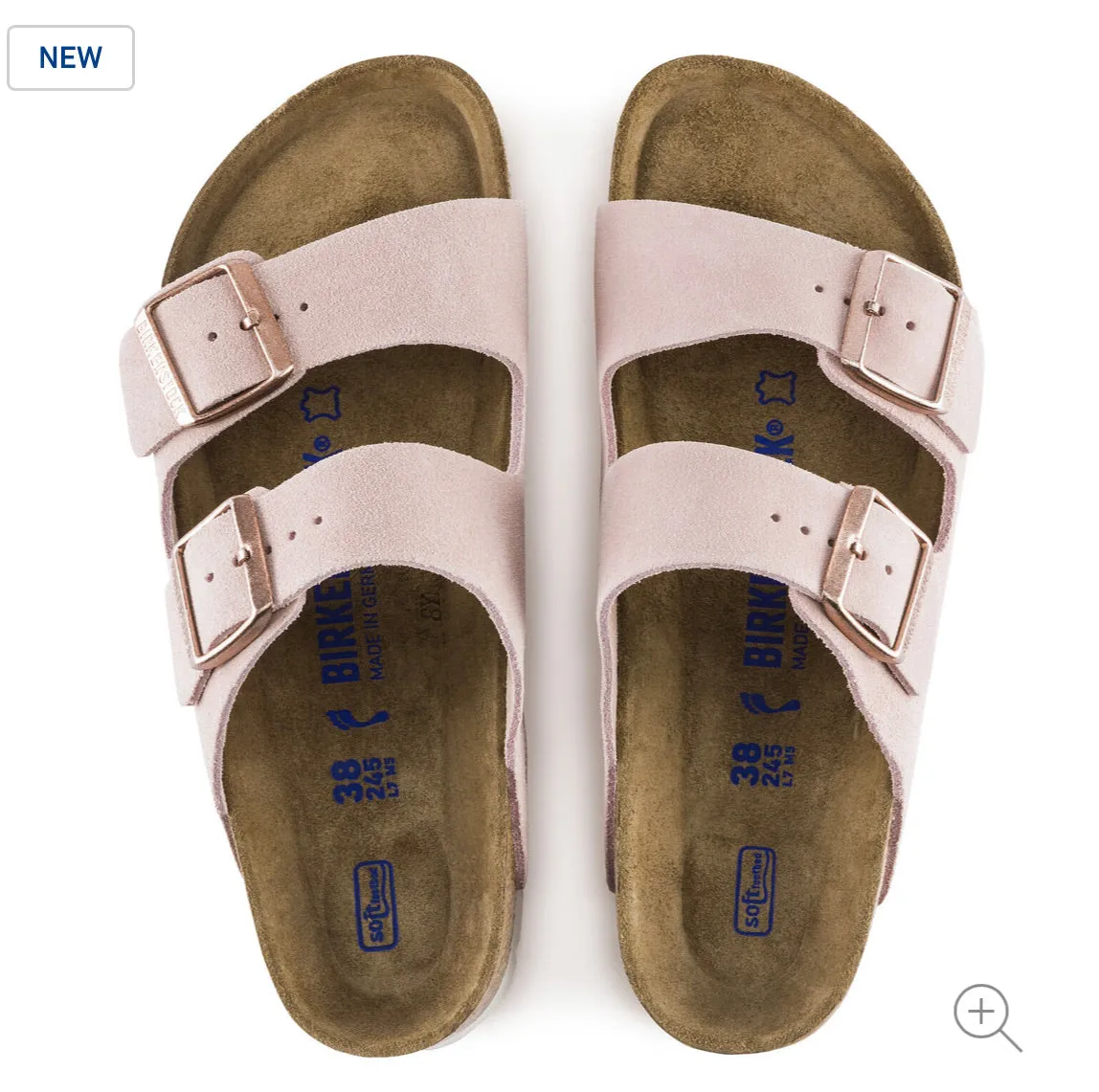 Birkenstock Arizona Light Rose Suede Soft Footbed Made In Germany