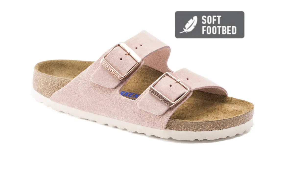 Birkenstock Arizona Light Rose Suede Soft Footbed Made In Germany