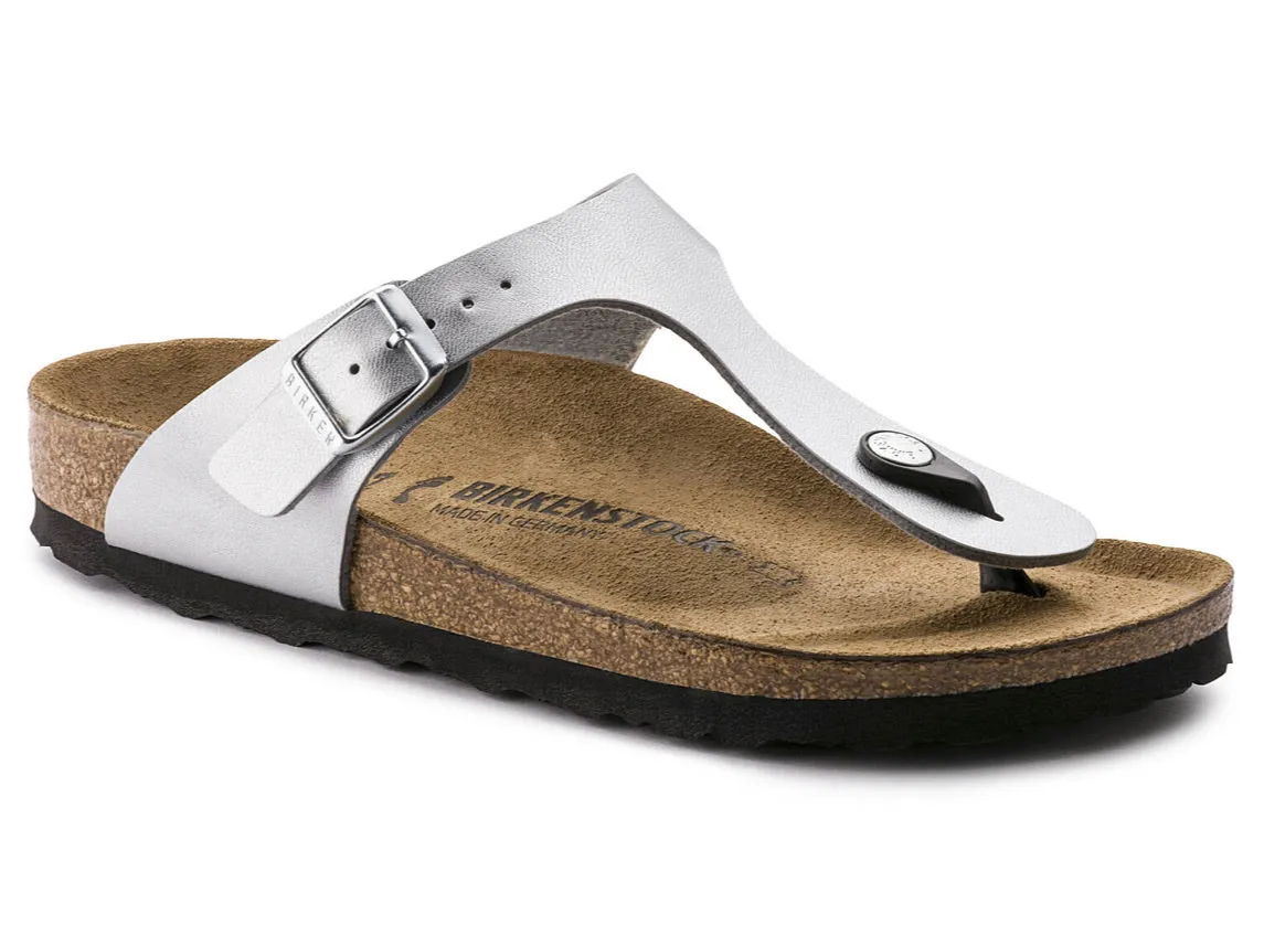 Birkenstock Gizeh Silver Birko-Flor Made In Germany