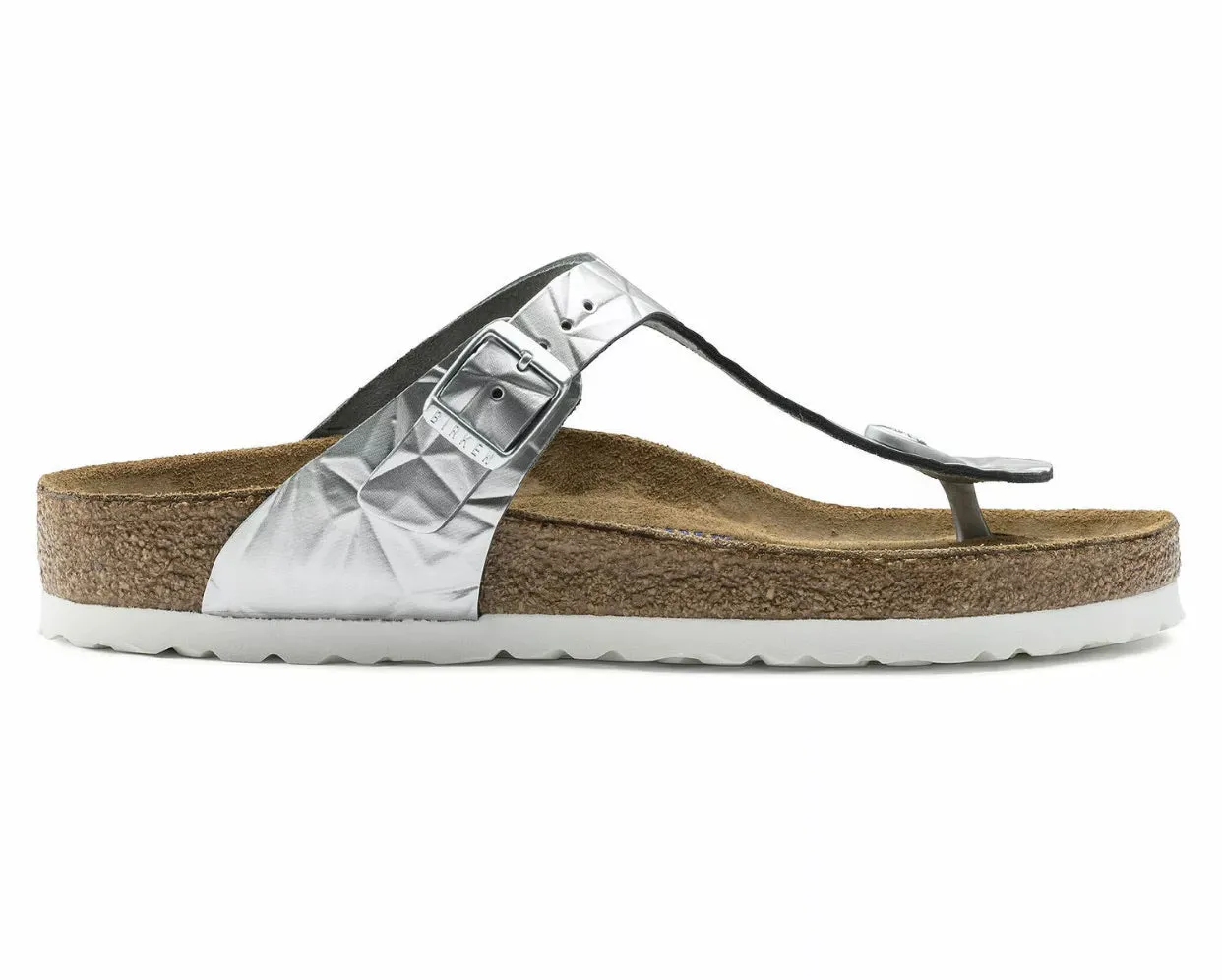 Birkenstock Gizeh Spectral Silver Metallic Leather Soft Footbed Made In Germany