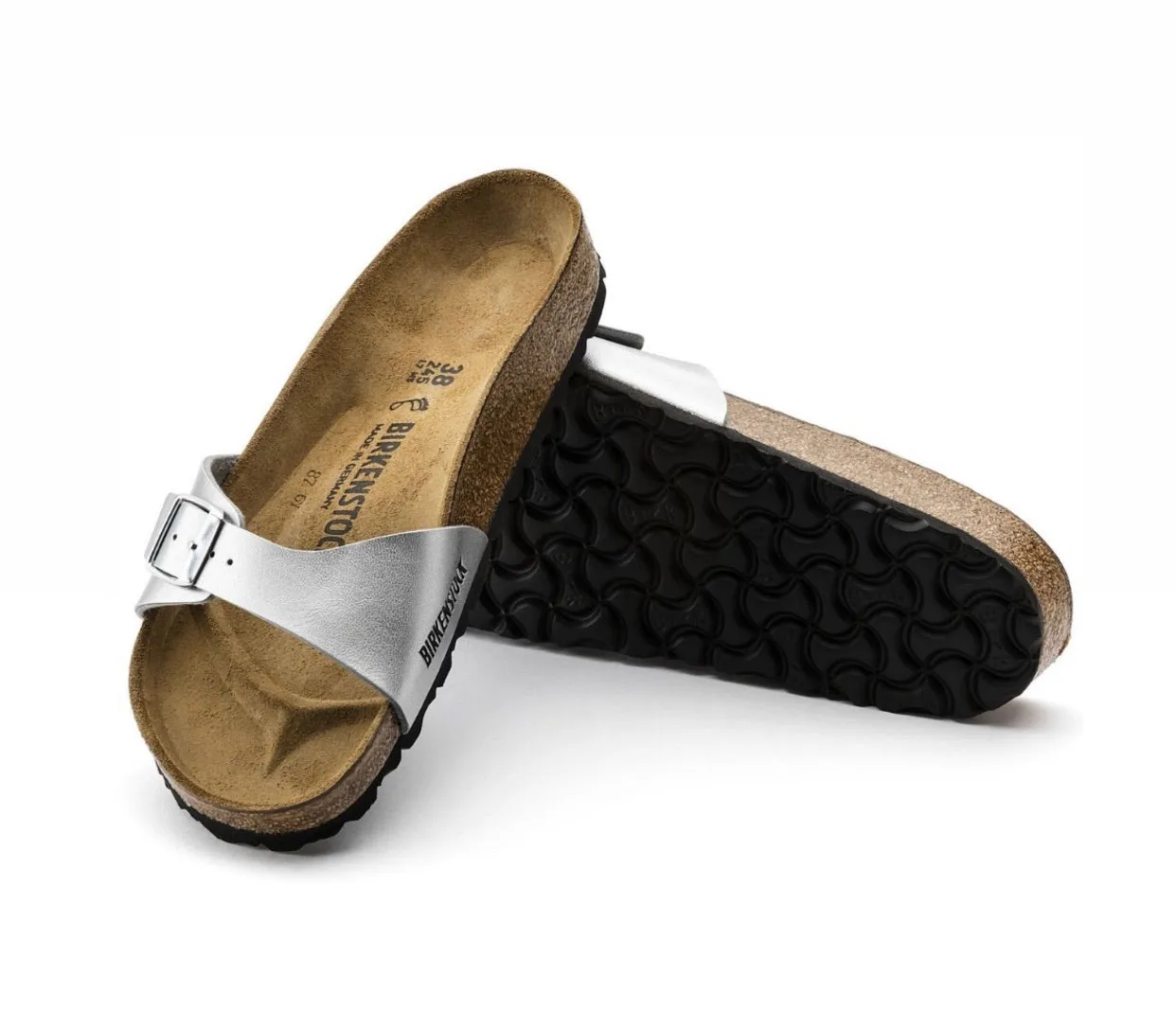 Birkenstock Madrid Silver Birko-Flor Made In Germany