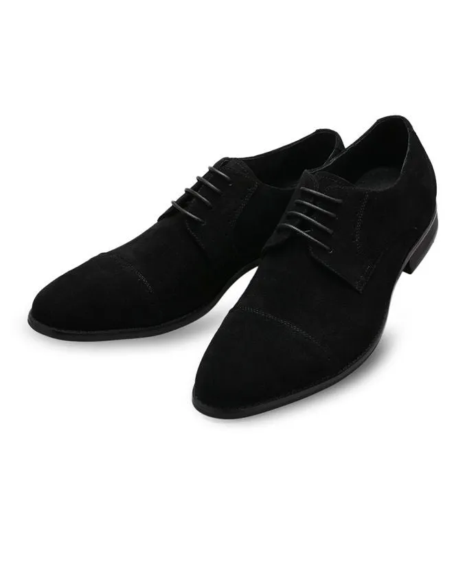 Black Suede Lace up detail shoes for men 2