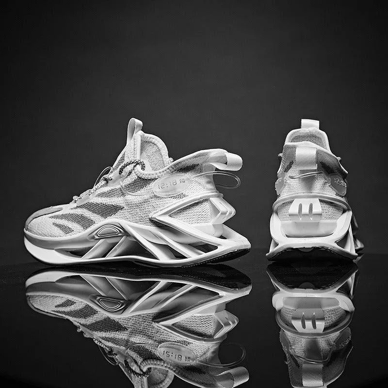 Blade Shoes Men"s New Men"s Shoes Spring Breathable White Shoes Versatile Fashionable Shoes Sshock Absorption Running Mesh Sports Shoes