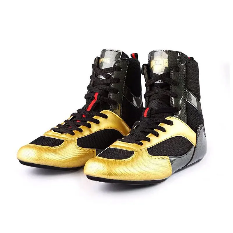 Boxing Gold Color Lightweight Shoes For Fight And Training Camp