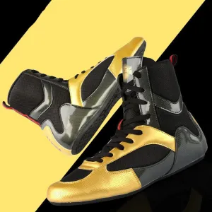 Boxing Gold Color Lightweight Shoes For Fight And Training Camp