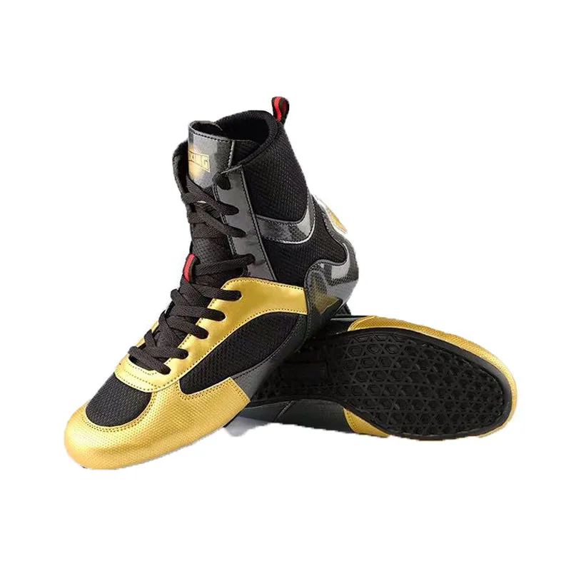 Boxing Gold Color Lightweight Shoes For Fight And Training Camp