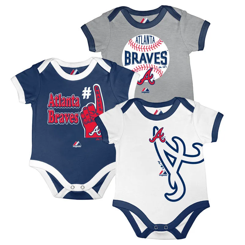 Braves Bases Loaded Bodysuit Trio (Only 0-3M Left)