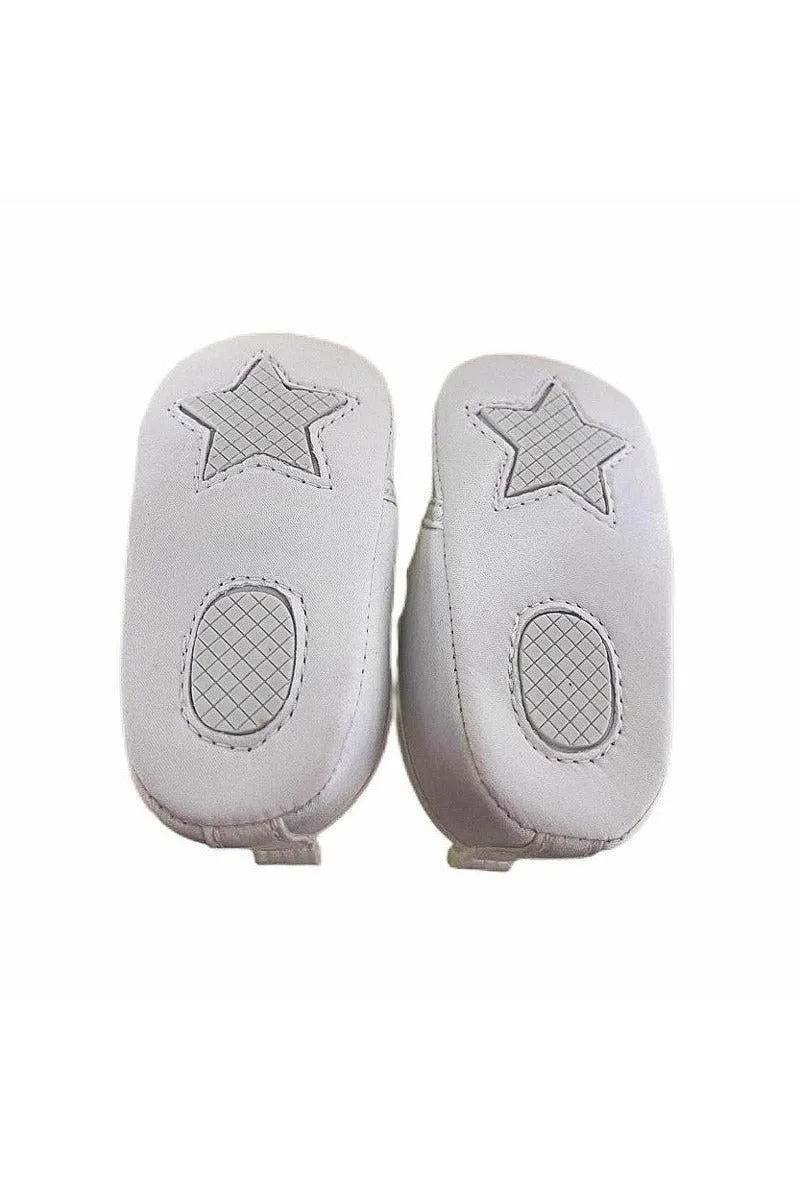 Carriage Boutique Quilted Baby Boy White Shoes