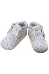 Carriage Boutique Quilted Baby Boy White Shoes