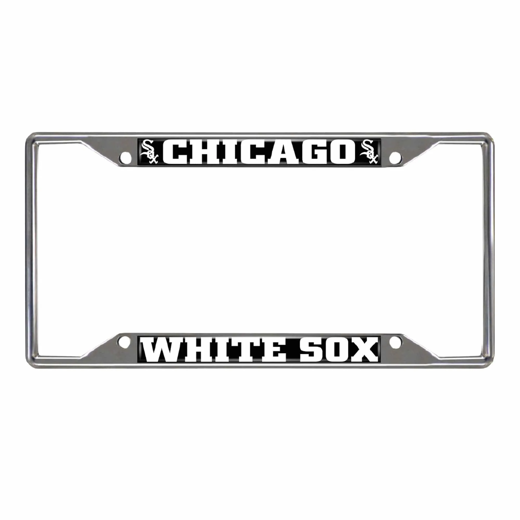 Chicago White Sox Chrome Metal License Plate Frame, 6.25in x 12.25in