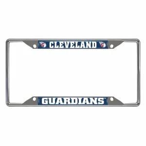 Cleveland Guardians Chrome Metal License Plate Frame, 6.25in x 12.25in