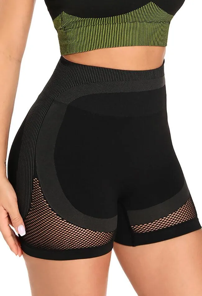 Contrast Mesh Seamless Shorts