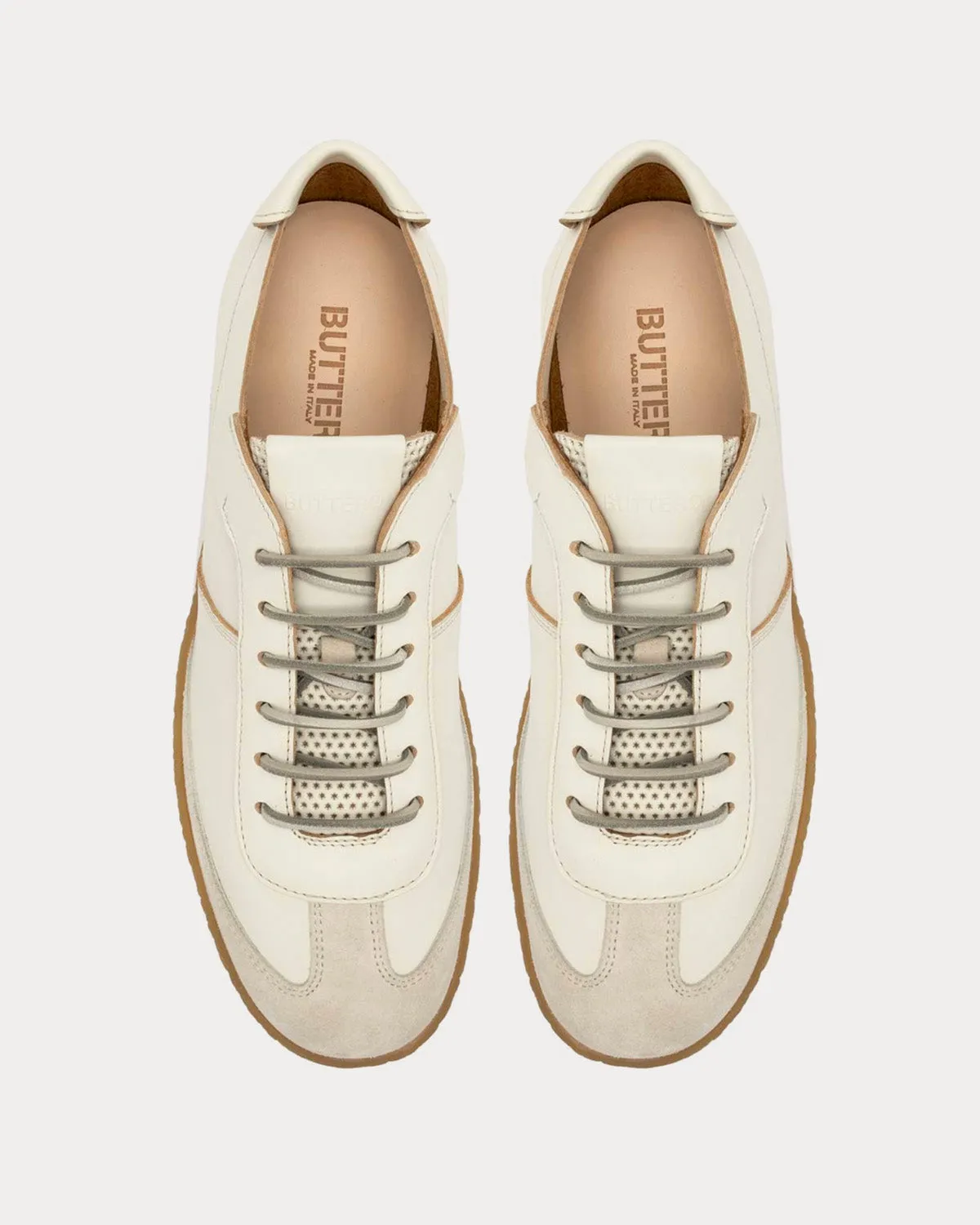 Crespo White Leather Low Top Sneakers