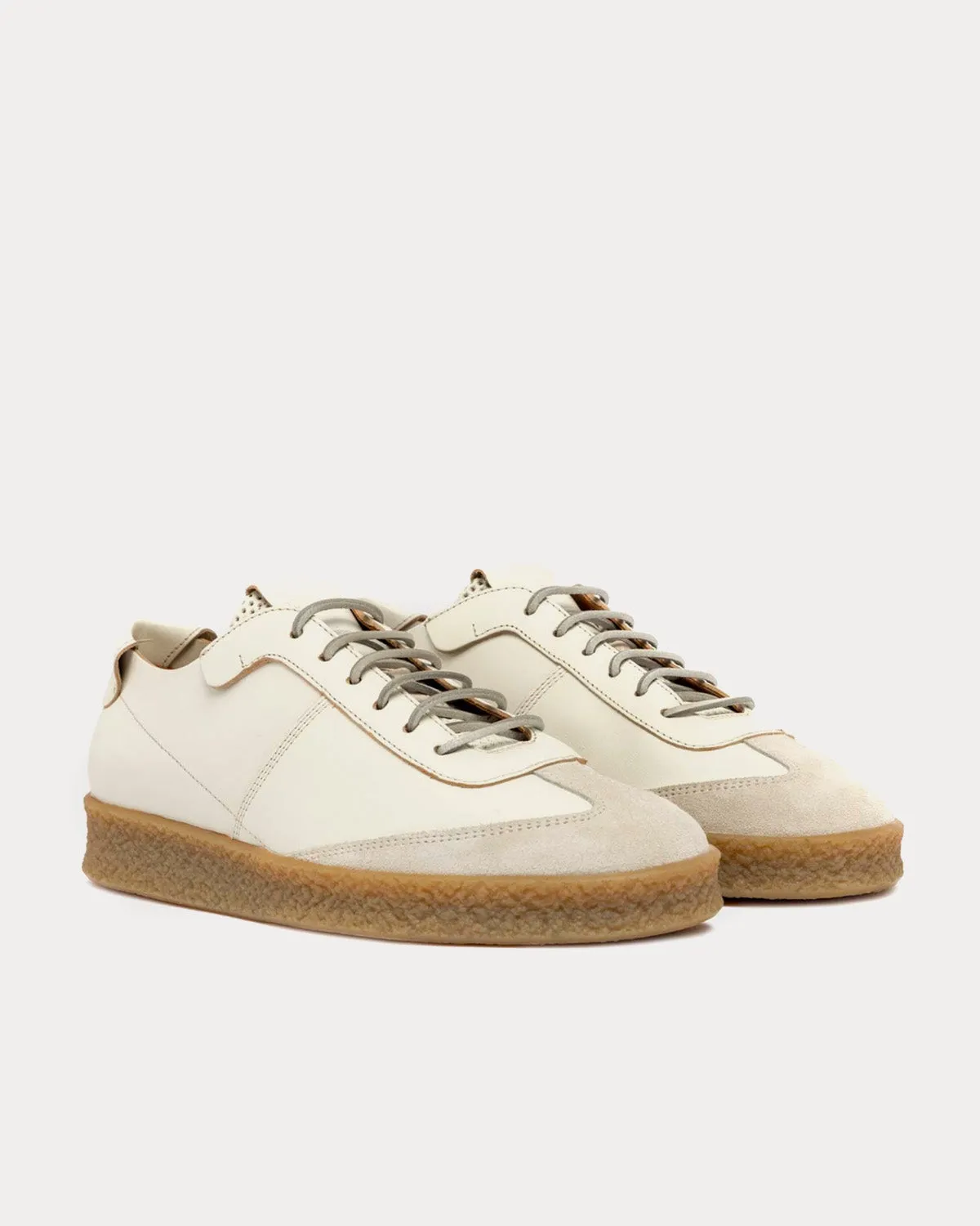Crespo White Leather Low Top Sneakers