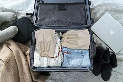 Earthwise Shoe Storage Bags 100% Cotton - with Drawstring For Men - Women in Natural MADE IN THE