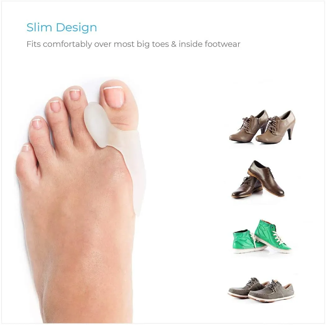 Gel Big Toe Bunion Guards & Toe Spreaders (2 Pieces) - Pain Relief for Crooked, Overlapping Toes