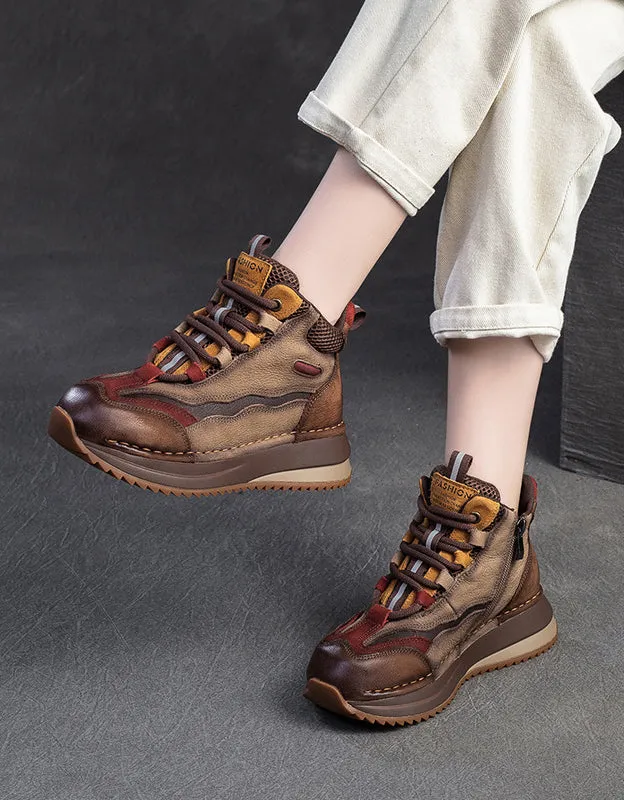 Genuine Leather Autumn Winter Comfort Casual Leather Sneakers