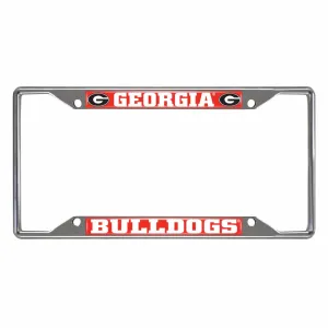 Georgia Bulldogs Chrome Metal License Plate Frame, 6.25in x 12.25in