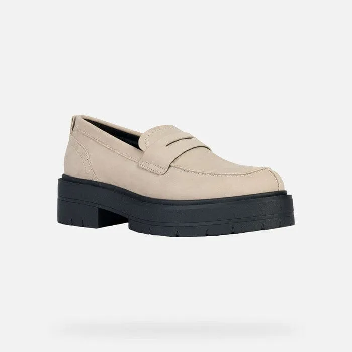 Geox Women's Spherica Platform Loafers- Sand