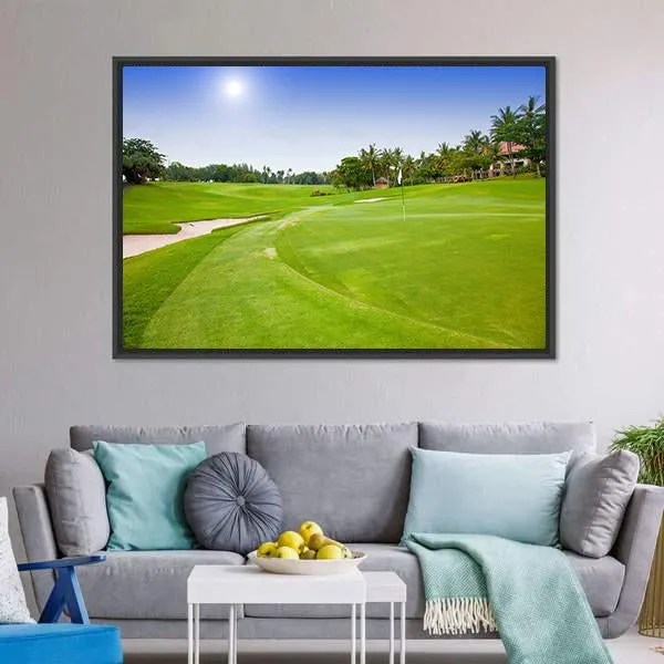 Green Field For Golf Canvas Wall Art