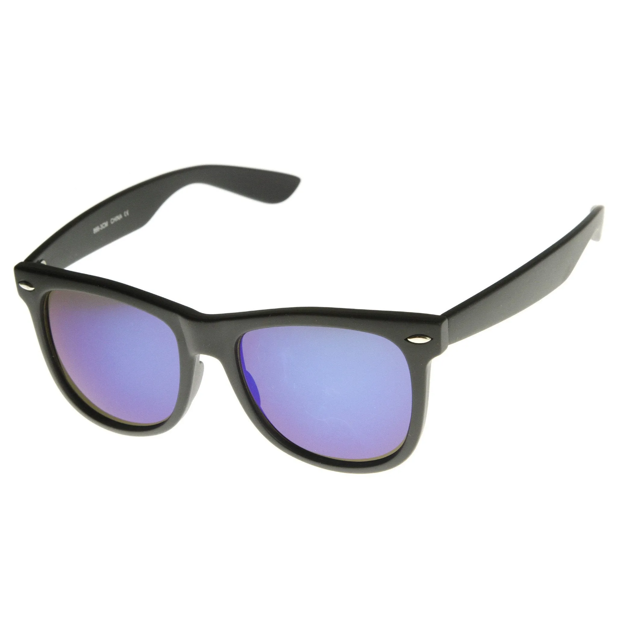 Hipster Trendy Colorful Flash Mirror Lens Horned Rim Sunglasses 8078