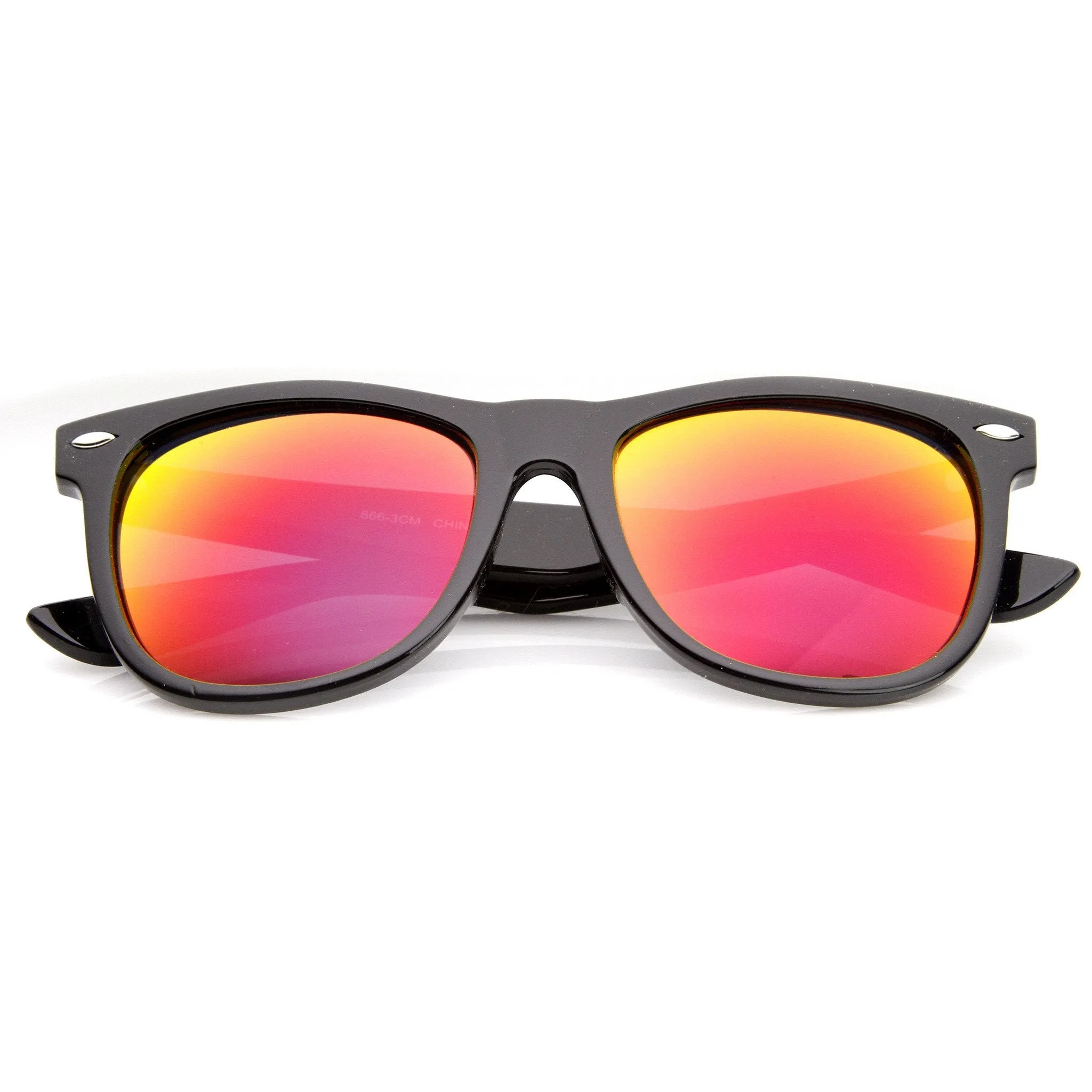 Hipster Trendy Colorful Flash Mirror Lens Horned Rim Sunglasses 8078