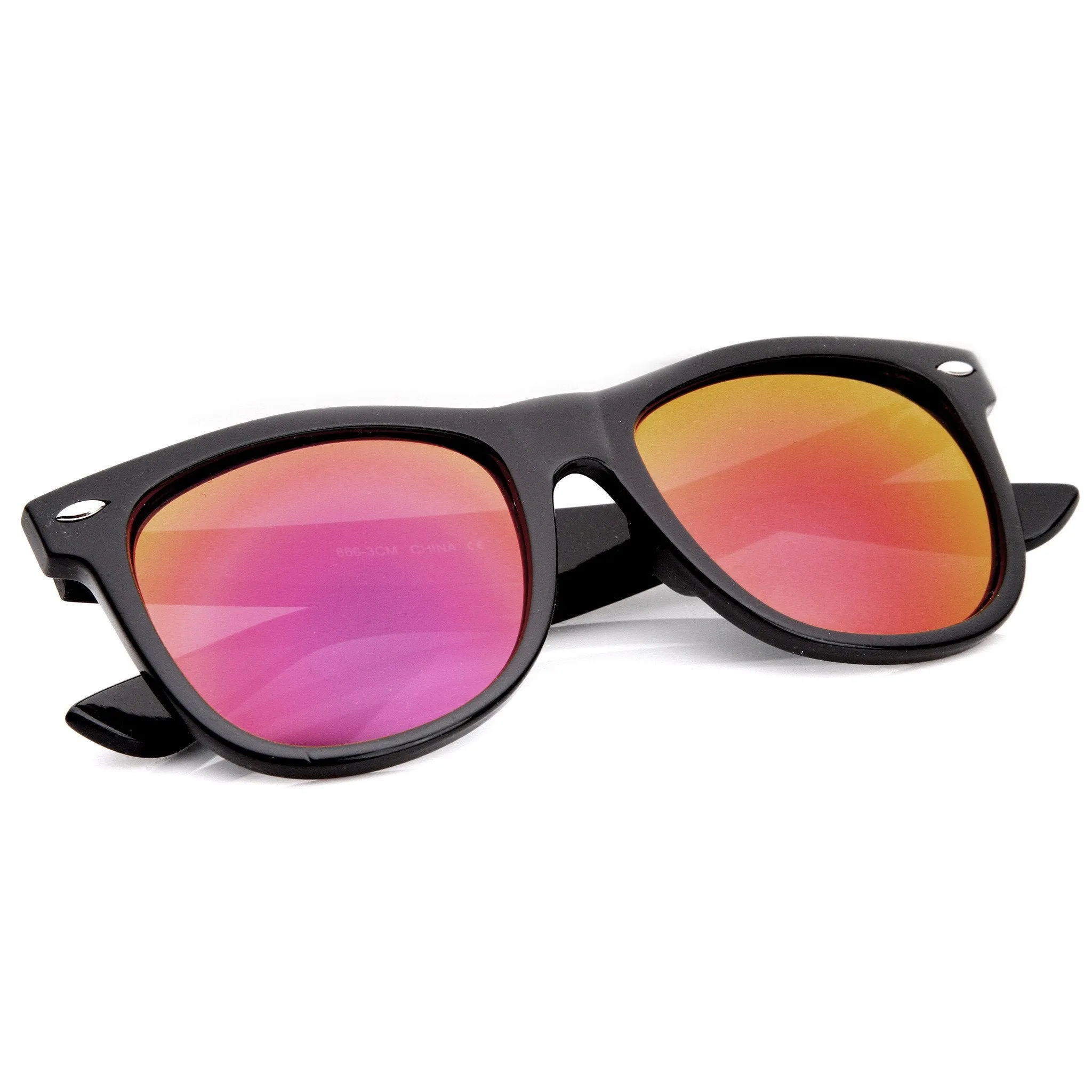 Hipster Trendy Colorful Flash Mirror Lens Horned Rim Sunglasses 8078