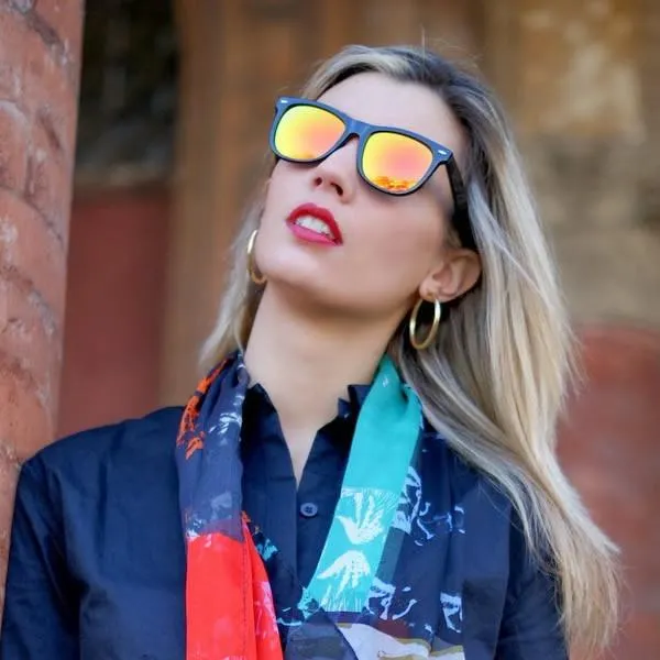Hipster Trendy Colorful Flash Mirror Lens Horned Rim Sunglasses 8078