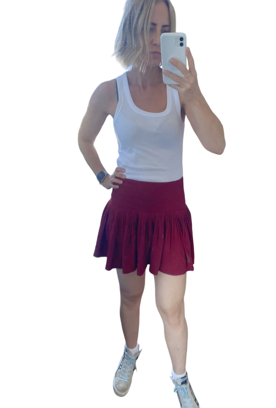 ISABEL MARANT ÈTOILE mini skirt |  Red/Burgundy, Size 38 or Medium, Fit & Flare