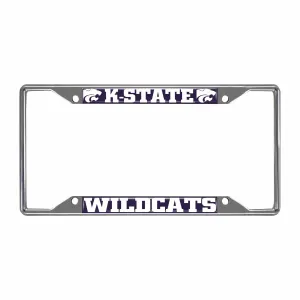 Kansas State Wildcats Chrome Metal License Plate Frame, 6.25in x 12.25in