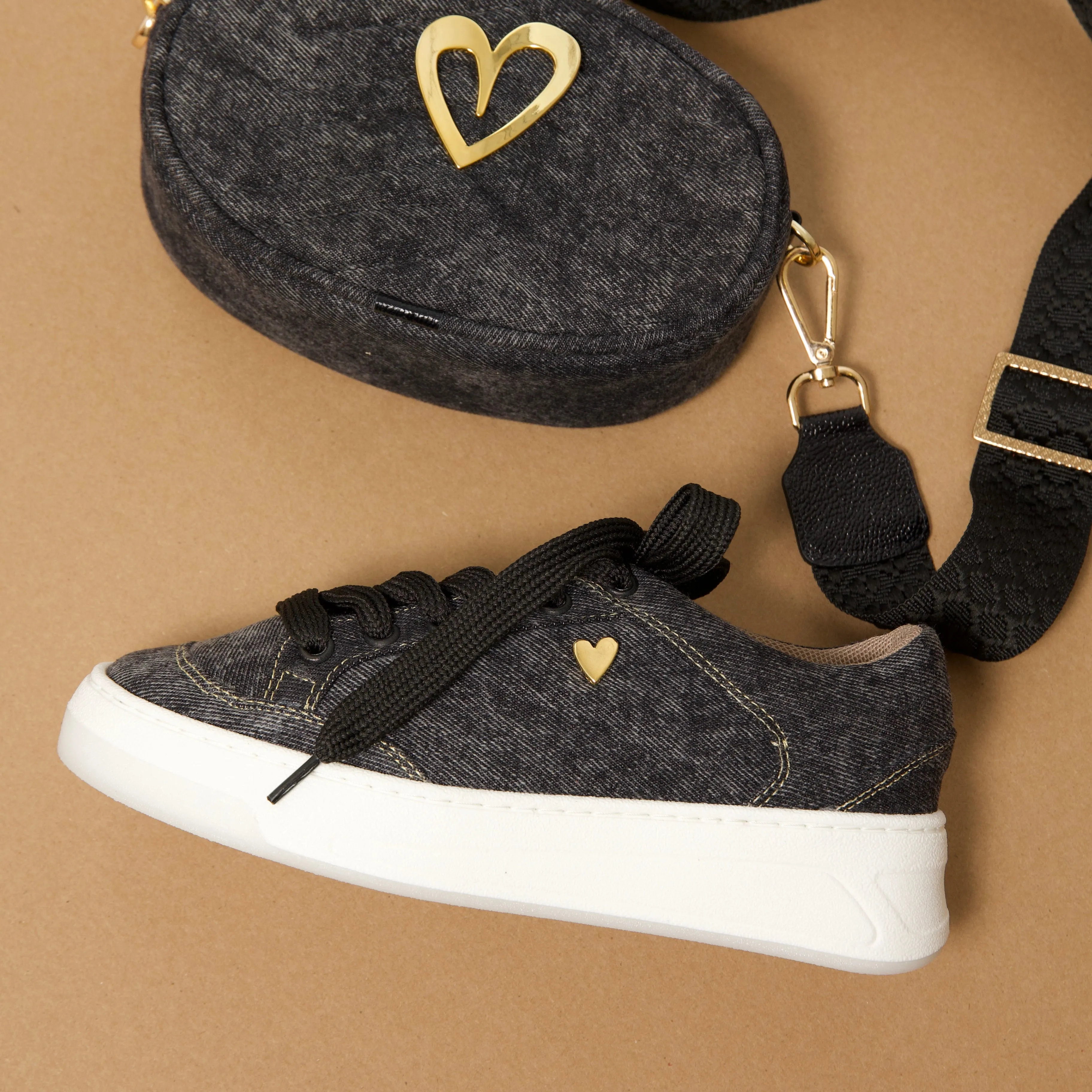 Krista Sneakers - Black Denim [ No Return - No Exchange]