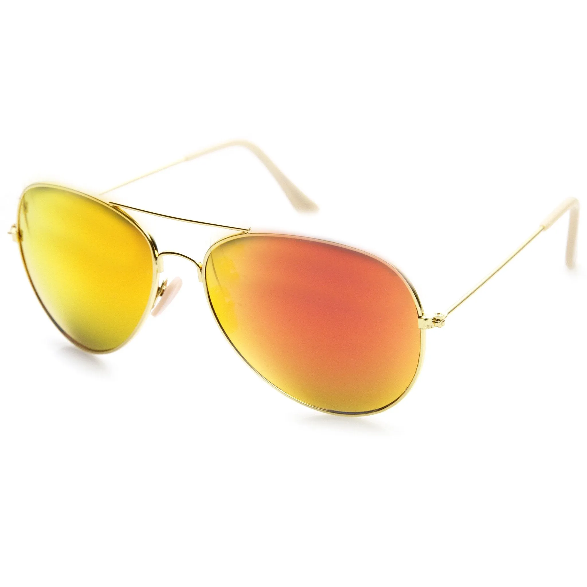 Large Full Metal Frame Aviator Flash Mirrorred Lenses 1491