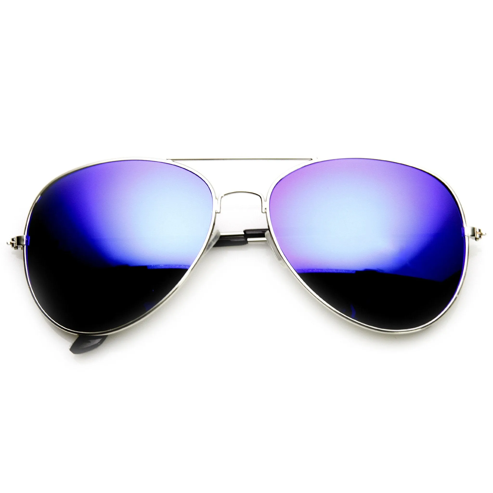 Large Full Metal Frame Aviator Flash Mirrorred Lenses 1491