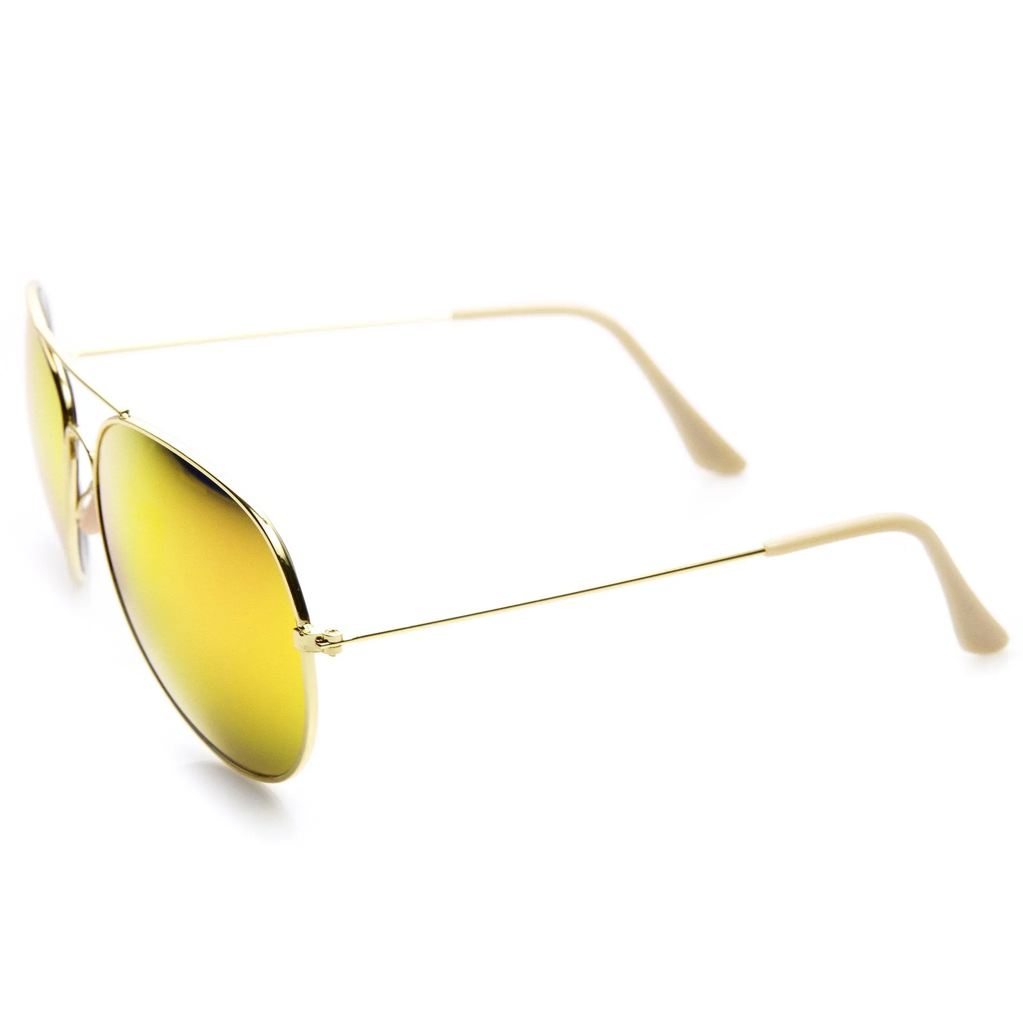 Large Full Metal Frame Aviator Flash Mirrorred Lenses 1491