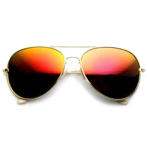 Large Full Metal Frame Aviator Flash Mirrorred Lenses 1491