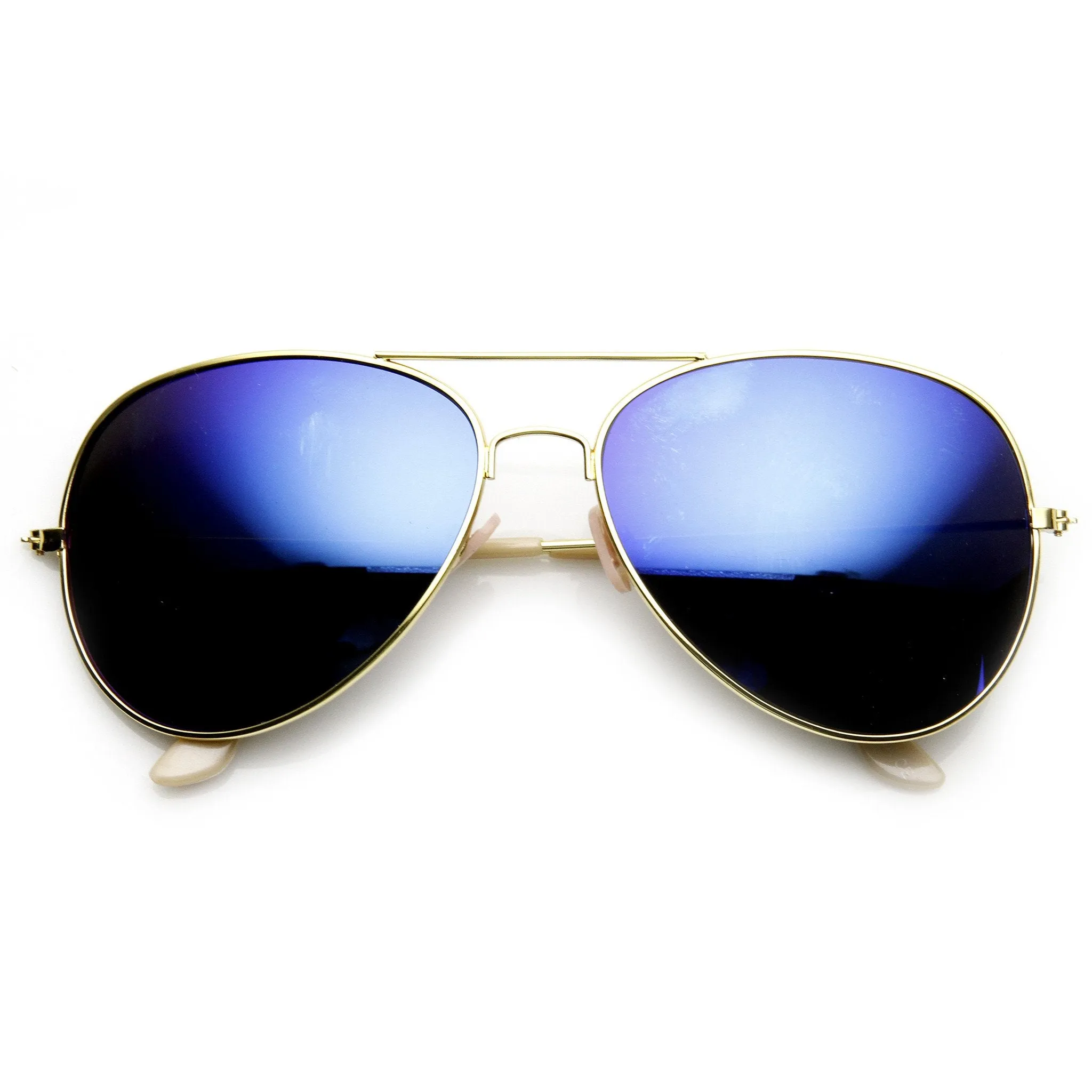 Large Full Metal Frame Aviator Flash Mirrorred Lenses 1491