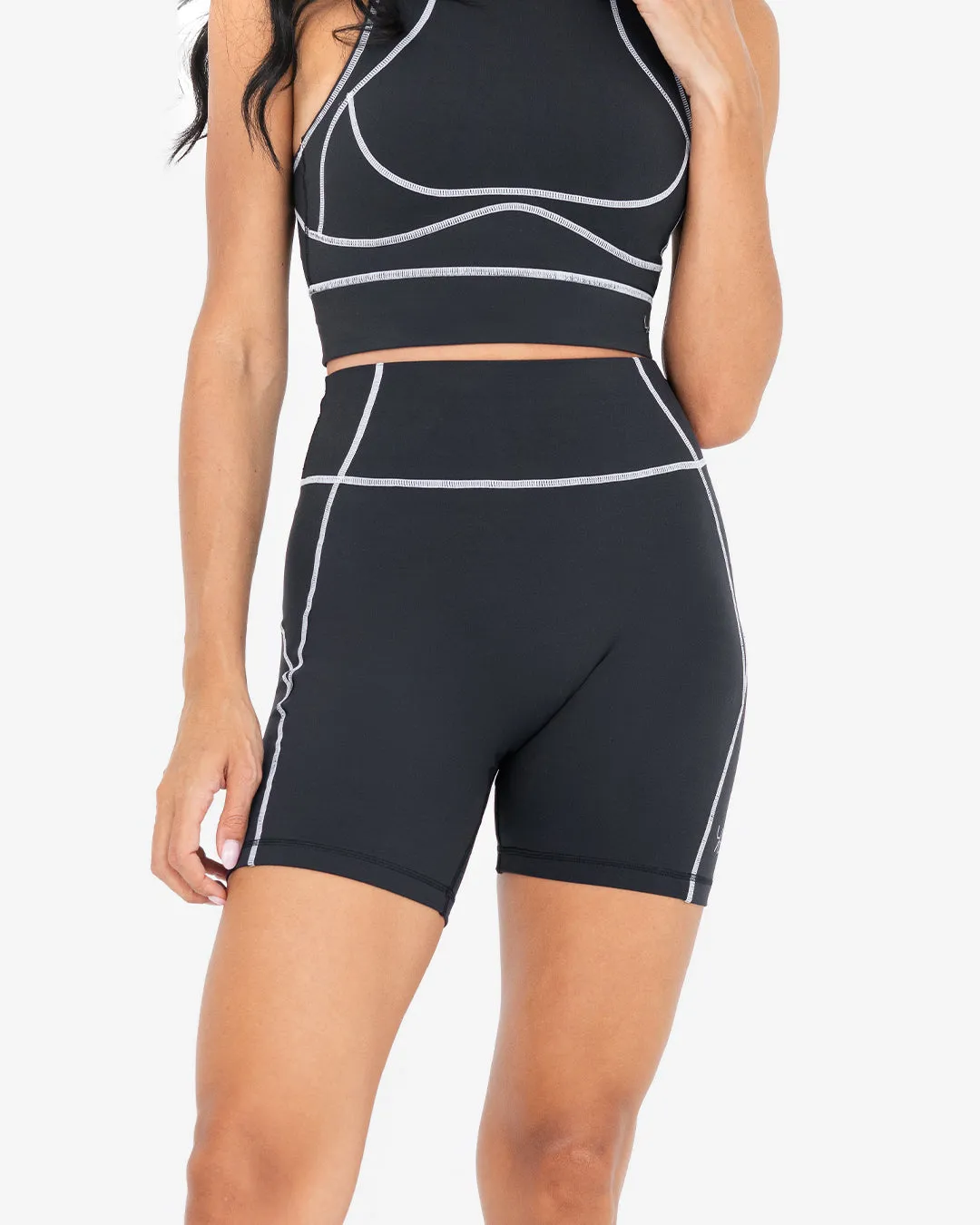 Life Contrast Racer Back Bra Black