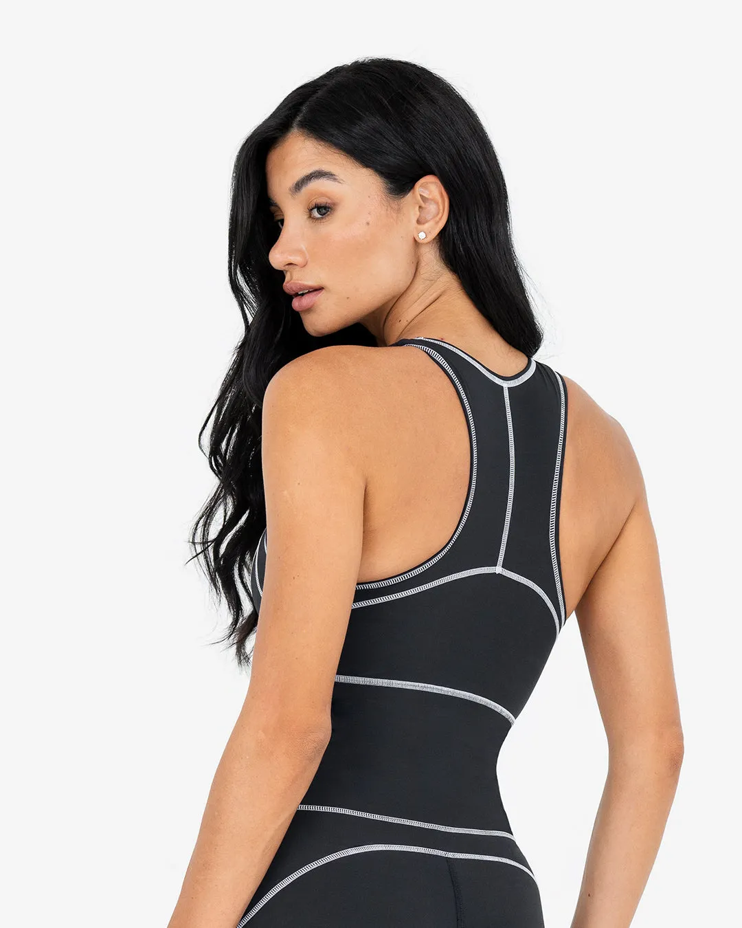 Life Contrast Racer Back Bra Black