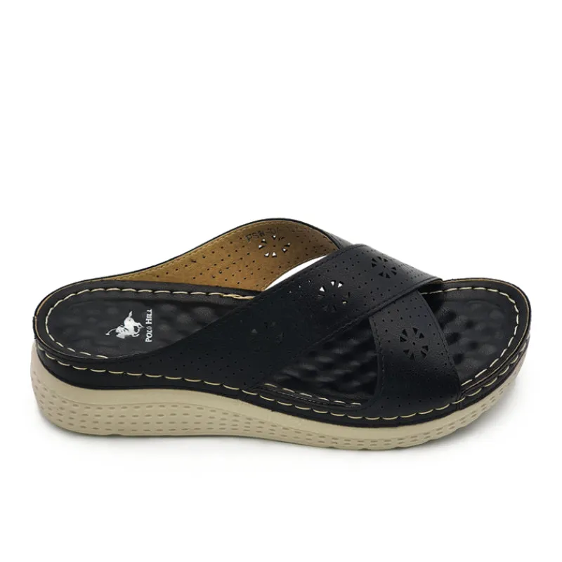 Lightweight Cross Strap Wedge Sandals