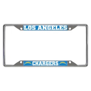 Los Angeles Chargers Chrome Metal License Plate Frame, 6.25in x 12.25in
