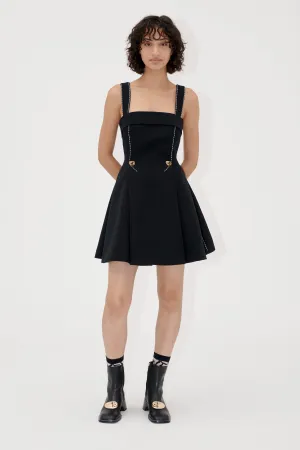 Mini Dress w/ Adjustable Straps - Jet Black