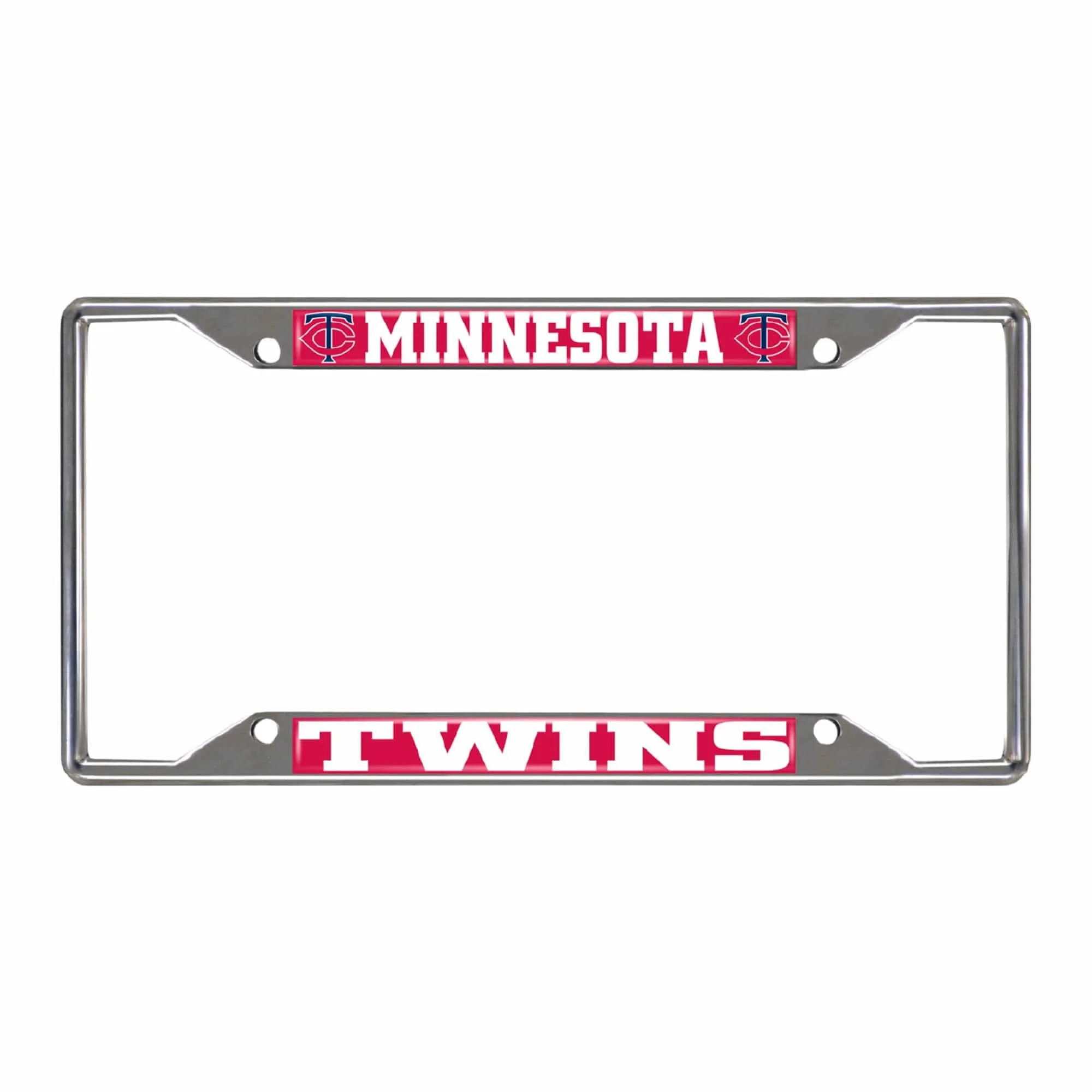 Minnesota Twins Chrome Metal License Plate Frame, 6.25in x 12.25in