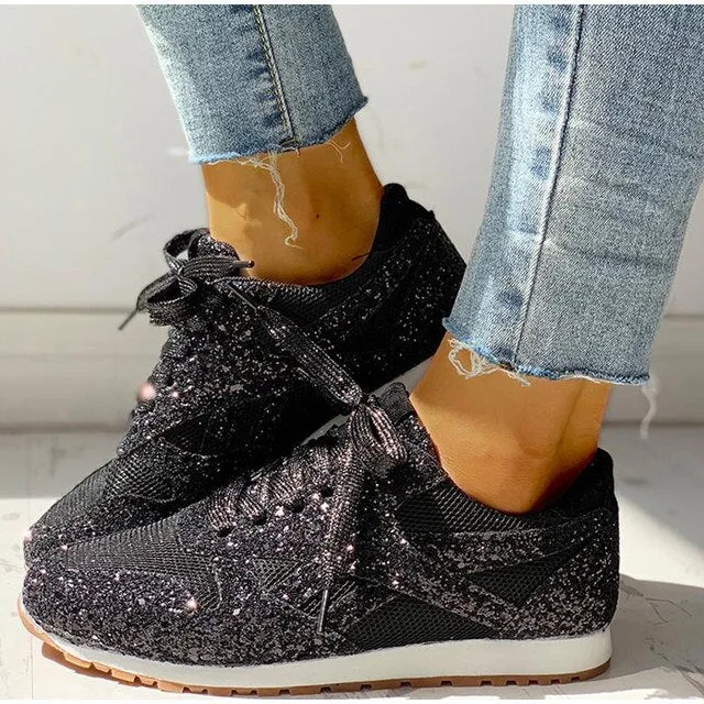 Mirella Glitter Sneakers | Hippe damessschoenen voor de feestdagen