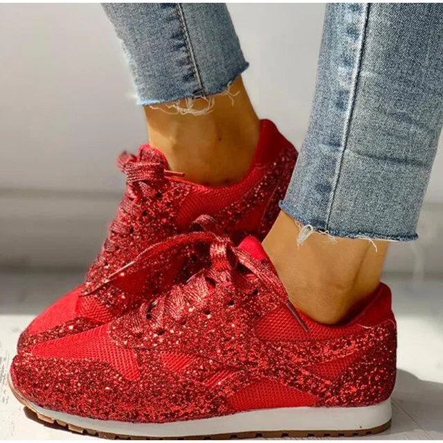 Mirella Glitter Sneakers | Hippe damessschoenen voor de feestdagen