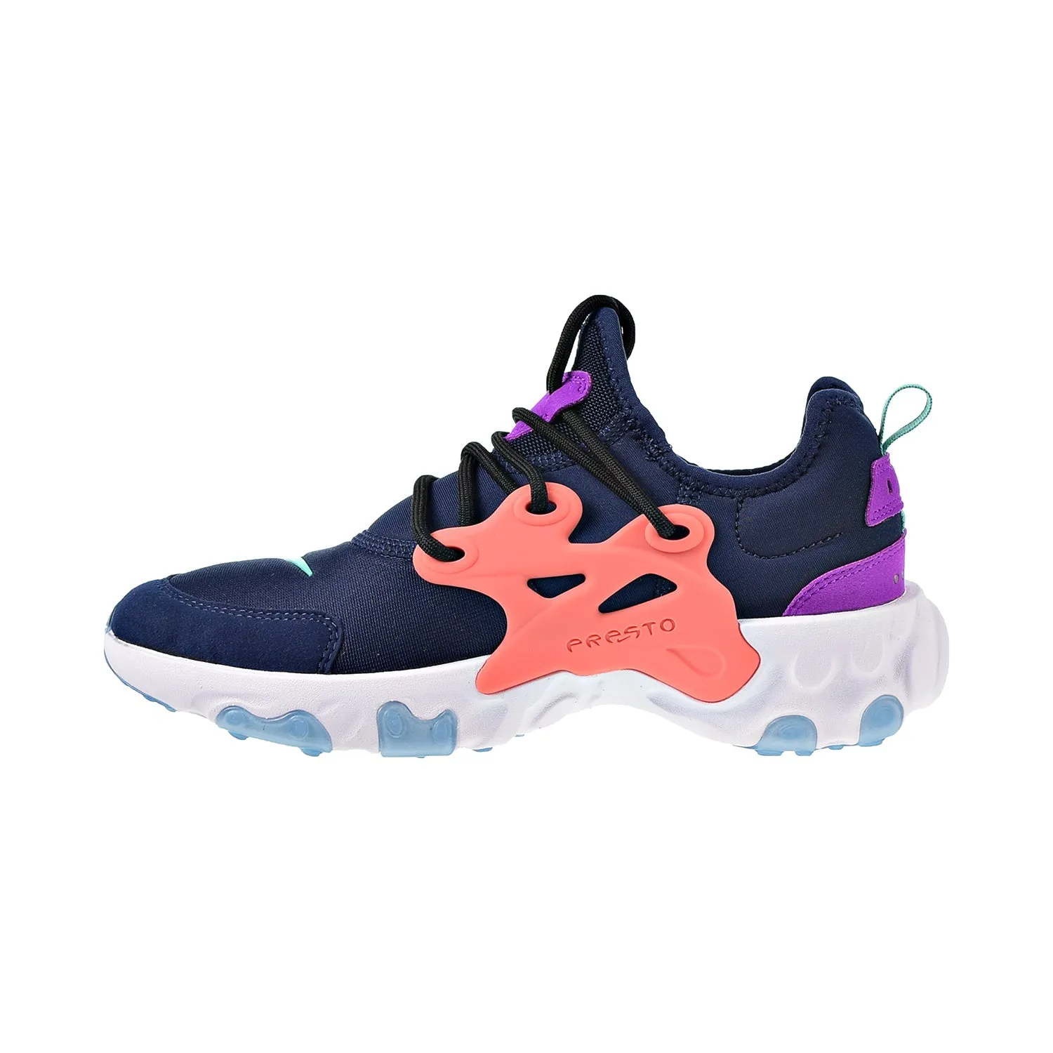 Nike React Presto Big Kid's Shoes Midnight Navy-Vivid Purple-Kinetic Green